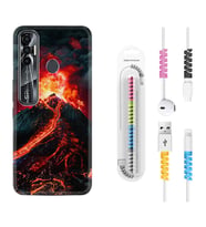 Tecno Spark 6 6 Go 8C 8 Pro 7 7 Pro Kılıf Kablo Koruma Spiral Silikon Yanardağ 1611