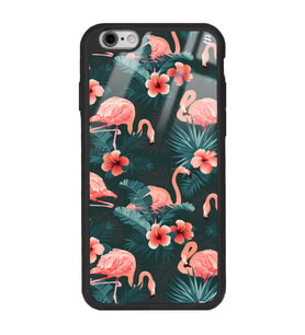 iPhone 6 Plus Flamingo Leaf Tasarımlı Glossy Telefon Kılıfı