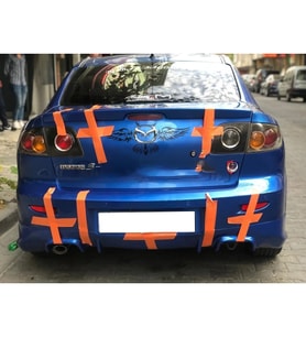 Mazda 3 Arka Ek Mat Siyah Plastik Body Kit