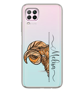 Huawei Boğa Horoscope Tasarımlı Şeffaf Telefon Kılıfı