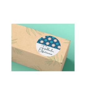 Mavi Renk Teşekkürler Öğretmenim Etiketi Yuvarlak Mat Sticker 4 Cm (40 Adet)