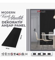 KEÇELİ DEKORATİF AKUSTİK AHŞAP PANEL – SİYAH RENK(60X240CM).