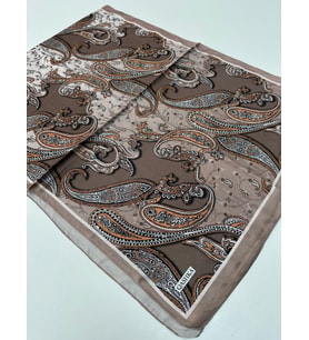 QASHKA Saten İpek Şal Etro Desen LBT0119