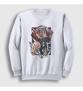 Presmono Unisex Beyaz Tengen Uzui Anime Demon Slayer Kimetsu No Yaiba Sweatshirt 309428tt