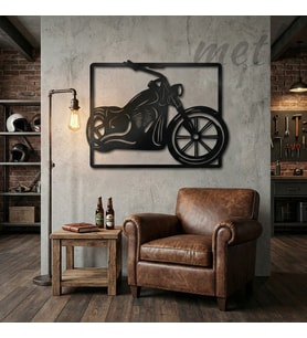 Metla Metal Custom Chopper Modern Tasarım Metal Duvar Tablosu Motosiklet Ofis Salon Erkek Hediye