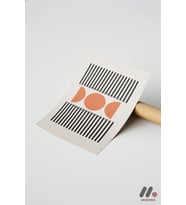 Bauhaus Çizgi ve Daire Deseni, Çerçevesiz Yüksek Kalite Duvar Afişi - Modern Ev
