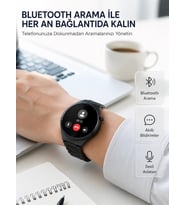 Akıllı Saat Android ve iOS Uyumlu Bluetooth Arama, AMOLED HD Ekran ve 3'lü Kordon Seti