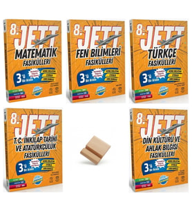 Ünlüler Karması LGS 2027 Jett Matematik Fen Türkçe İnkılap ve Din Fasikülleri 5li Set + Telefon Standı