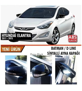 Hyundai Elantra Uyumlu 2011 2015 Batman Ayna Kapağı (Sinyalli )