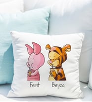Winnie The Pooh Piglet & Tiger Tasarımlı Yastık Kişiye Özel