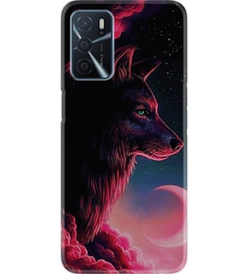 Oppo A16 Kılıf Resimli Desenli Baskılı Silikon Kılıf Wolf And Moon 1380