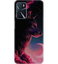 Oppo A16 Kılıf Resimli Desenli Baskılı Silikon Kılıf Wolf And Moon 1380