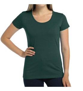 Bant Giyim - Açık Bisiklet Yaka Yeşil Kadın Tişört T-shirt