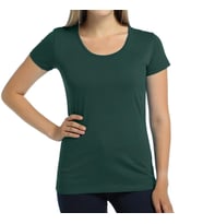 Bant Giyim - Açık Bisiklet Yaka Yeşil Kadın Tişört T-shirt