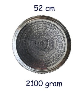 52 cm El İşlemeli Otantik Desenli Kalın Urfa Bakır Tepsi - Kalaylı-TPS448