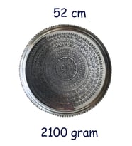 52 cm El İşlemeli Otantik Desenli Kalın Urfa Bakır Tepsi - Kalaylı-TPS448