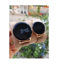 Spectrum Rose Gold Hasır Mıknatıslı Kordon Dokunmatik Sevgili Saatleri
