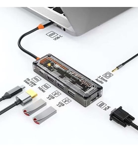 ALLY 6in1 Type-c To USB3.0 + USB2.0 + Type-c PD 100W + HDMI + VGA + 3.5mm Çoğalt? - SSSSSS9117-4