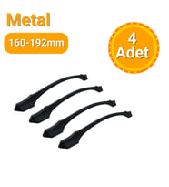 4 Adet Ateş Mat Siyah Metal Mobilya Kulpu 160mm - 192mm