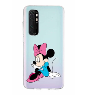 Xiaomi Mi Note 10 Lite Uyumlu Kapak Minnie Mouse Tasarımlı Şeffaf Silikon Kılıf