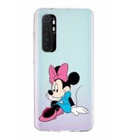 Xiaomi Mi Note 10 Lite Uyumlu Kapak Minnie Mouse Tasarımlı Şeffaf Silikon Kılıf