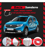 Dacia Sandero Oto Araç Kapı Koruma Fitili 5metre Parlak Kırmızı Renk