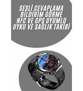 Akıllı Saat Yeni Model Sesli Asistan Bildirim Görme Bluetooth Bağlantılı Müzik Dinleme