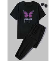 Unisex Dream Butterfly 2'li Eşofman Takımı (Siyah)