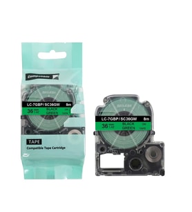 Tonersepeti Epson LC-7GBP Yeşil Üzeri Siyah 36MM 9Metre Muadil Etiket