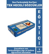 Çocuk Eğitici Ses Farkındalığı İşitsel Algı Dikkat Gelişim FARKINDALIK KARTLARI TEK HECELİ SÖZCÜKLER