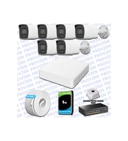 Provzen Hikvision Hibrit IP ColorVu 6 Kameralı Güvenlik Kamerası Mikrofonlu  Olay Anında bildirim