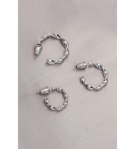 Burgu Model Gümüş Metal Küpe Seti (Çok Renkli)