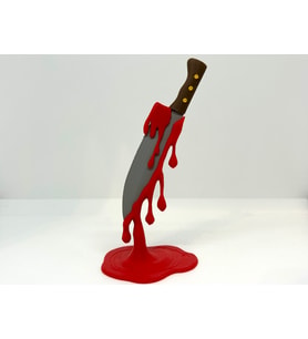 Kanlı Bıçak Biblo - 3D Yazıcı Tasarım Korku Dekoru - Slasher Temalı Masaüstü Aksesuarı