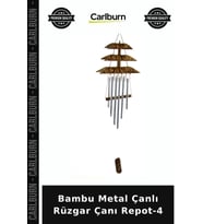 Özel Üretim Bahçe Dekoratif Balkon Süs Hediye Aksesuar Bambu Metal Çanlı Rüzgar Çanı Repot-4