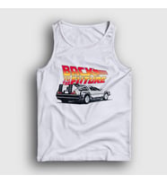 Presmono Unisex Beyaz Delorean Film Geleceğe Dönüş Back To The Future Atlet 243042tt