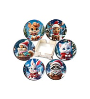 BİLGE tasarım Noel Yılbaşı Ahşap Bardak Altlığı - 6 lı set Set AHŞAP ÖZEL TASARIM KUTULU