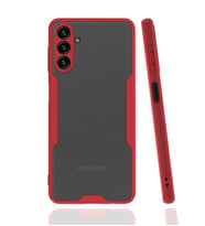 Galaxy A13 Kılıf Kamera Korumalı Arkası Şeffaf Silikon (Kırmızı)