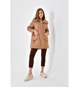 FTZ Women Kadın Kaşe Kaban Camel RBN4033