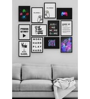 Gamer 12 Parça Ahşap Mdf Tablo Zlltb264 (Karışık)