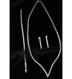 Baget Kare Kolye Küpe Bileklik Set 925 Ayar Zirkon Taşlı Abiye Düğün Kına Nişan Su Yolu Gümüş Zincir Set;
