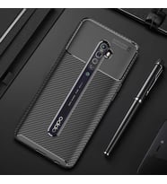 Oppo Reno 2 Kılıf Karbon Silikon Case (Siyah)