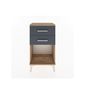 Arges Komodin 2 Çekmeceli 44x30x80 Çam-Antrasit