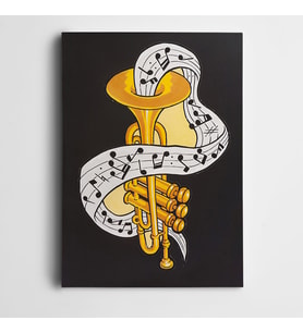 Trumpet Notalar Kanvas Tablo