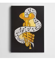 Trumpet Notalar Kanvas Tablo