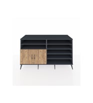 Kronos Konsol 7 Raflı 2 Kapaklı 176x59x99 Antrasit-Çam/Antrasit