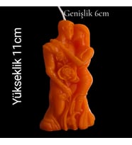 dekoratif aşık kavuşması model mum (Turuncu)