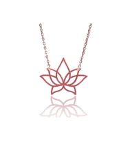 Gümüş Kolye - Lotus Çiçeği Rose Renk Gümüş Kolye
