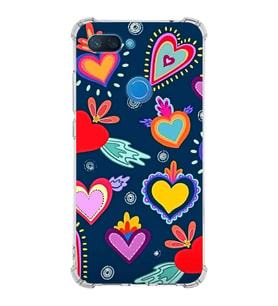 PrintiFy Xiaomi Mi 8 Lite Uyumlu Retro Color 3 Baskılı Şeffaf Köşe Korumalı Antişok Kılıf