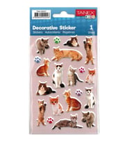 TANEX KIDS TNX-25037 DEKORATİF ETİKETLER - KEDİ SERİSİ STICKER