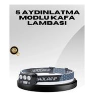 Mey İthalat® USB Şarjlı LED Kafa Lambası 300 Lümen Güç Göstergeli